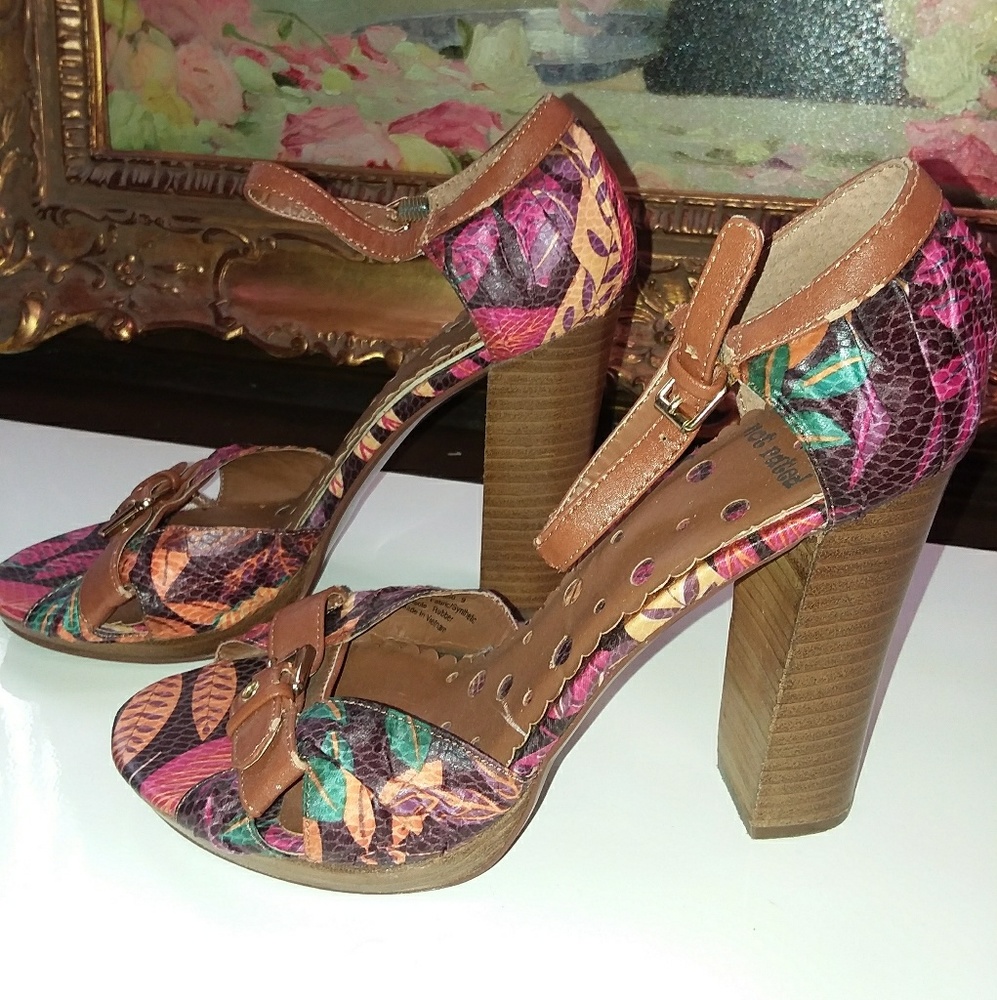 Floral High-Heeled Sandals